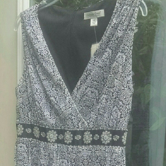 - Coldwater Creek Blk/Wht Beaded Dress size 16 - Picture 2 of 5